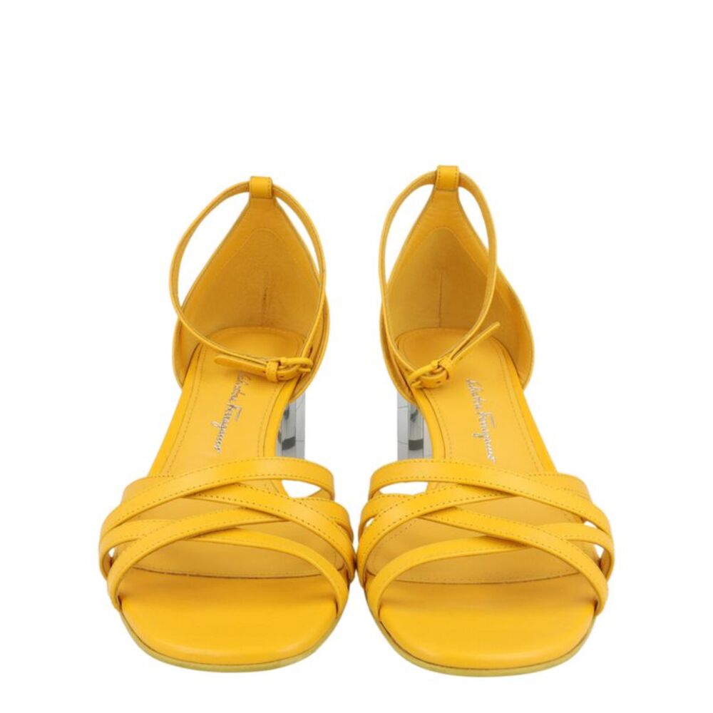 Ferragamo Flor 55 Sandals Yellow Womens - Picture 5 of 6